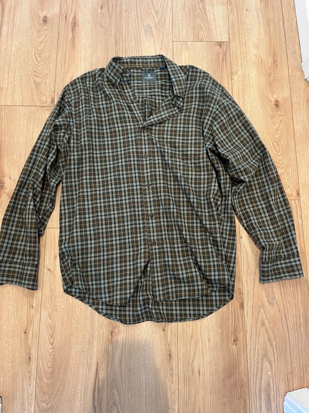 G.H. Bass & Co Olive and Brown Plaid Button-Down Shirt